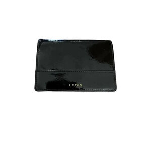 Lodis Women's Black Leather Bank Card Holder Snap Leather Wallet‎